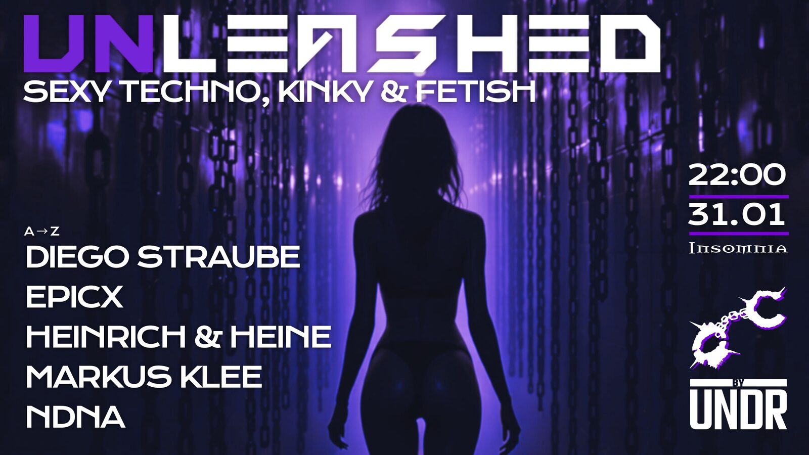 UNLEASHED Fashion Week edition flyer — Saturday, January 31 at Insomnia Berlin